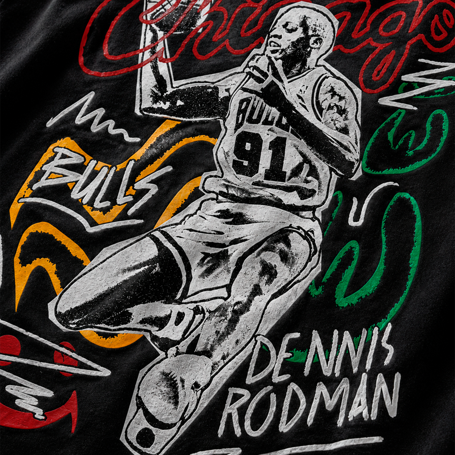 NBA Polera Chalked UP Hombre Chicago Bulls Dennis Rodman